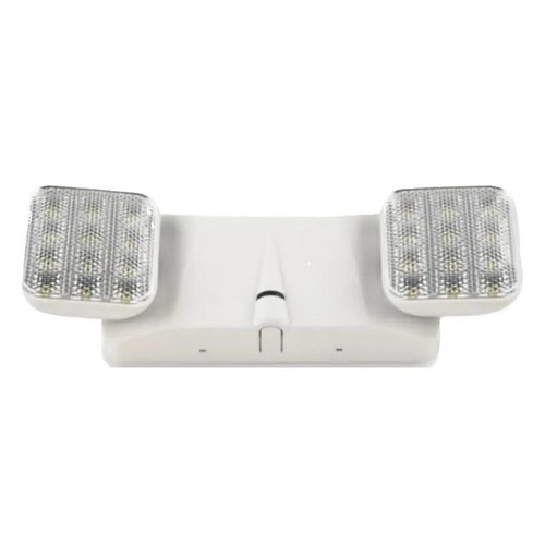 Westgate Manufacturing LED Emergency Unit, Designer, 2-Head Designer Emergency Light with 2.4W power and 6000K±500K color temperature, featuring dual LED heads on a white mounting base.