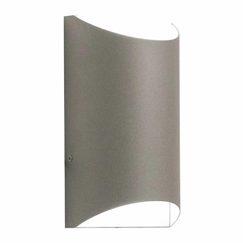 Westgate Manufacturing LED WALL SCONCE LUNETTE 5000K SIL, modern silver wall-mounted LED light fixture with a curved rectangular design.
