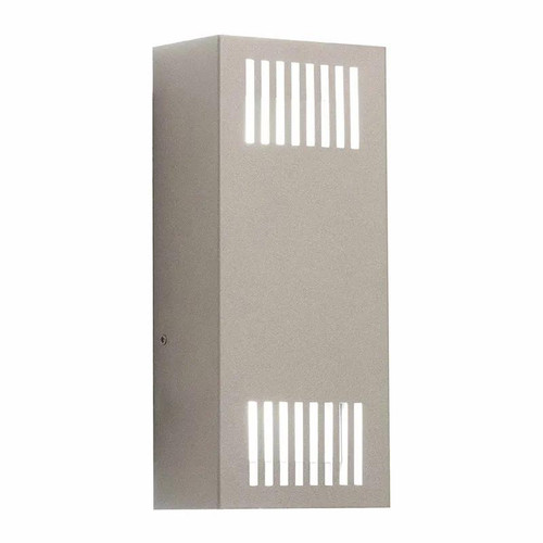 Westgate Manufacturing LED Wall Sconce APERTURE 3000KSI, modern rectangular outdoor wall light with vertical slits for illumination and durability.