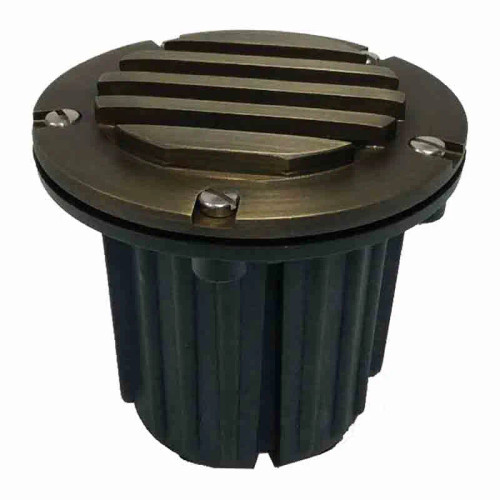 ADJUSTABLE FG/BRASS LOUVER WL - Solid Brass Well Lights with Directional Lamp BracketA