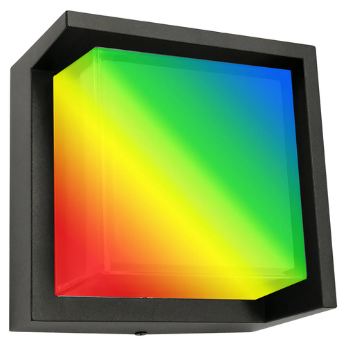 Westgate Smart Lighting 6-Inch Square RGB Architectural LED Wall Light Model H, 12W - LRS-H-RGBW-BK