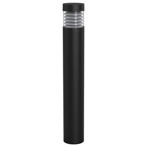 Westgate Manufacturing BOLLARD 42in ROUND FLAT TOP CONE REFL. CLEAR LENS ADJ. 12-22W 30/40/50K, BLACK, outdoor lighting bollard post with flat top and cone reflector, black finish.
