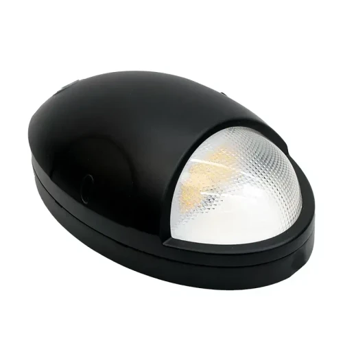 Westgate Manufacturing Modern Wall Pack with Photocell, 15W, 3000K/4000K/5000K - DLW-15W-MCT-BK, night-time exterior wall light with energy-efficient LED and adjustable photocell for outdoor illumination.