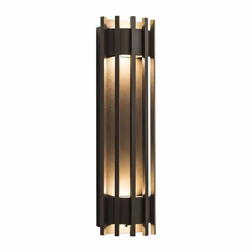 Westgate Manufacturing LED WALL SCONCEPEN4000KBR, Modern wall sconce light fixture with a black wooden frame and warm white LED lighting.