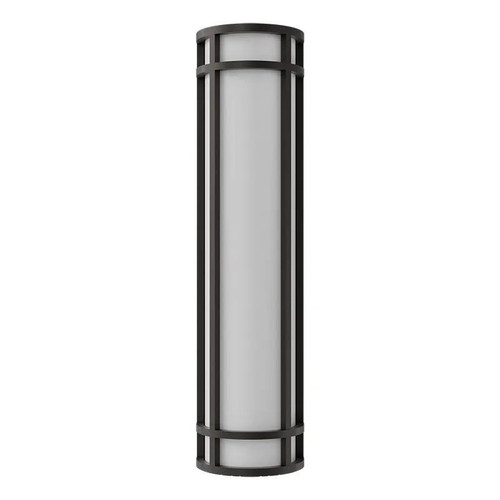 Westgate Manufacturing LED 24-inch Outdoor/Indoor Wall Sconce, 25W, 3000K/4000K/5000K - LDSXL-MCT-DD-ORB, cylindrical black metal frame with frosted white glass covering the light source.