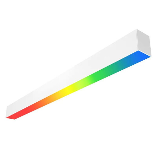 Westgate Manufacturing WG Smart App Compatible Linear Light, 30W RGB - SCX-3FT-RGBWW-BT, with multicolor spectrum displayed in a sleek white rectangular design.