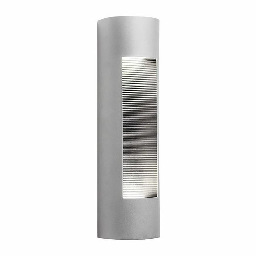 Westgate Manufacturing LED Wall Sconce Burrow 4000K Silver - Modern outdoor wall light fixture with sleek silver finish and ribbed design.