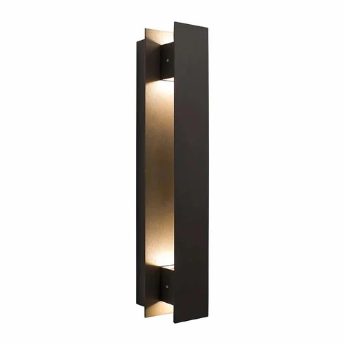 Westgate Manufacturing LED Wall Sconce, modern black and gold LED wall light fixture with warm 3000K brightness.