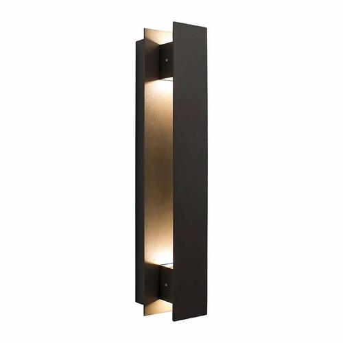 Westgate Manufacturing LED Wall Sconce, black modern wall light fixture with LED bulbs emitting warm light at 5000K