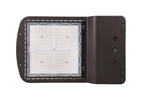 Eiko AAL1 Area Light, 150W, 5000K, Type 5 Lens, 277-480V, Dimming, Bronze, LED outdoor area lighting fixture with adjustable controls.
