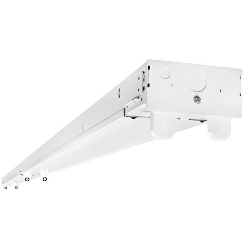 Westgate Manufacturing 4FT. & 8FT. LED-Ready Strip Lights - LRSL-8FT-T4L-6PK, white LED strip light fixture with mounting hardware on a white background.