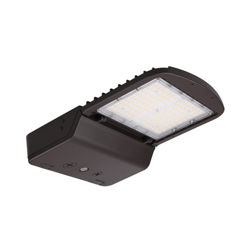 Eiko AAL1 Area Light, PowerSet 100/80/60W, 4000K, Type 5 Lens, 120-277V, Dimming, Bronze, LED outdoor security light with adjustable mounting, durable bronze finish, and energy-efficient design.