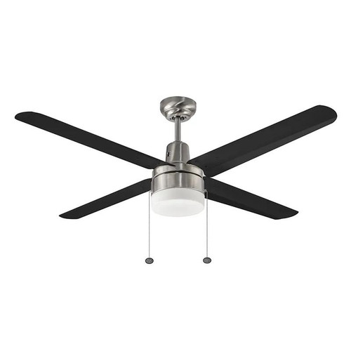 Westgate Manufacturing 48" 4-Blade Ceiling Fan and Light, 9W, 3000K, modern ceiling fan with four black blades and integrated light fixture.