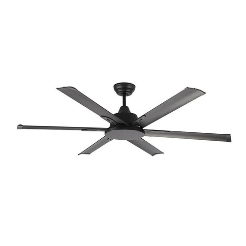 Westgate Manufacturing 60in Westgate DC 6-Blade Ceiling Fan with Remote, modern black ceiling fan with six blades for efficient air circulation and remote control for convenience.