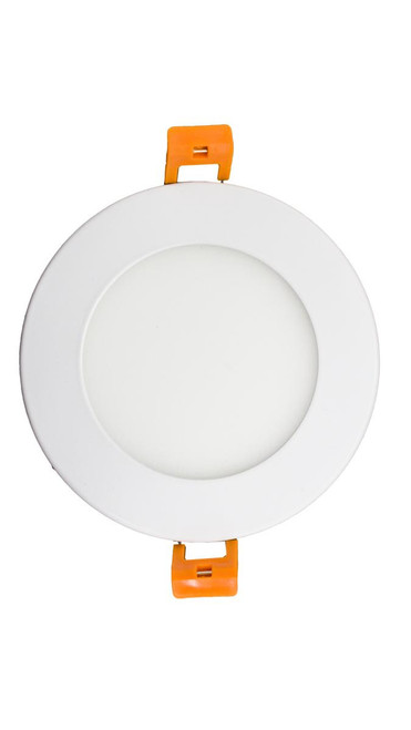 Westgate Manufacturing 4\' Round LED Ultra Slim Recessed Light, white circular LED lighting fixture with mounting clips.