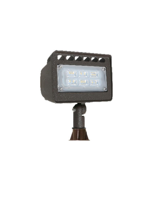 Westgate Manufacturing 12V Architectural LED Flood Light, black outdoor LED floodlight with adjustable mounting bracket and six LED bulbs for versatile illumination.