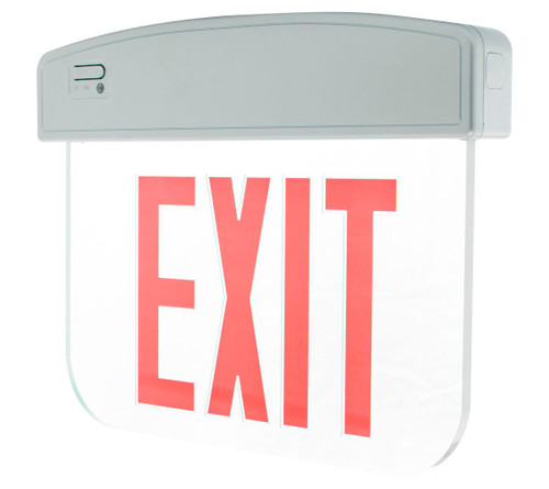 Westgate Manufacturing LED EDGELIT EXIT SIGN W. B/C, illuminated red exit sign.