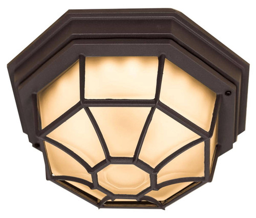 Westgate Manufacturing LED BULKHEAD 12W 3000K BRONZE, modern black bronze outdoor wall-mounted LED light with a decorative protective cage design.