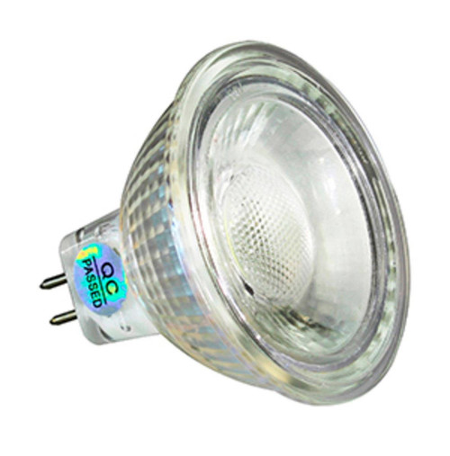 Westgate Manufacturing MR16 12V AC/DC, 5W, 36 Degree LED Spotlight bulb, clear glass, with dual pin base.