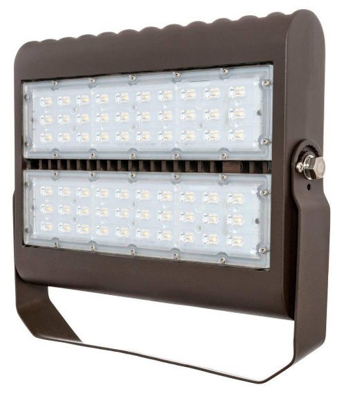 Westgate Manufacturing SLIM LED FLOOD, 100~277V, 150W outdoor LED floodlight with a brown metal housing and two LED light panels.
