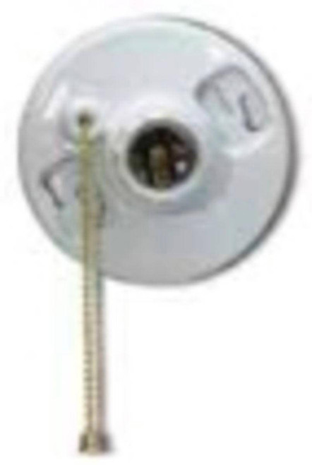 Westgate Manufacturing PORCELAIN KEYLESS LAMPHOLDER W, close-up of a porcelain keyless lampholder with a screw-in socket, metallic finish, and attached electrical cord.