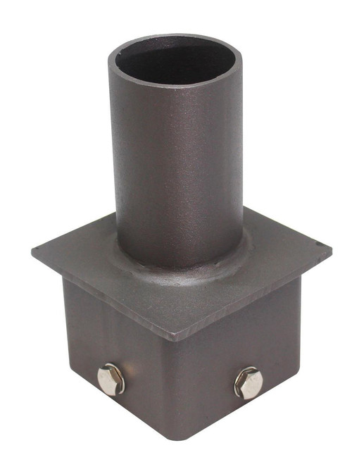 Westgate Manufacturing NONE, industrial pipe fitting with black cylindrical pipe mounted on a rectangular metal base with bolts.