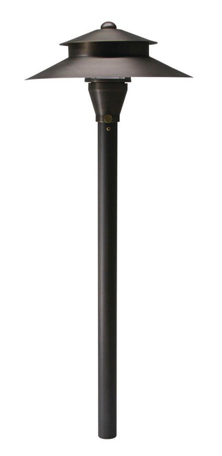 Westgate Manufacturing LA-12V Area Lights - Solid Brass, outdoor lighting fixture with a vintage design, black finish, and a wide shade for illuminating outdoor spaces.