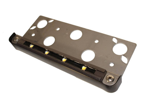 Westgate Manufacturing Westgate Lighting 7\" LED Hardscape Lights, metal mounting fixture with multiple circular and oval cutouts for installation.