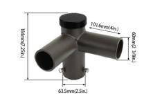 SLG Lighting Double 90\' Horizontal Tenon Adaptor, metal fixture Mounting Adapter for two lighting fixtures over 2-3/8 inch (60mm)