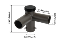 Double 90' Horizontal Tenon Adaptor to mount two fixtures over 2-3/8" (60mm)