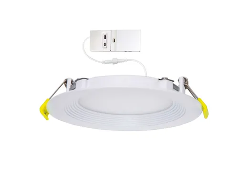 Commercial Slim Downlight 8in 18W Lumen Select 1100-1230-1500lm 2700-5000K Color Selectable Baffle Trim 120-277V Dimmable TRIAC-ELV & 0-10V
