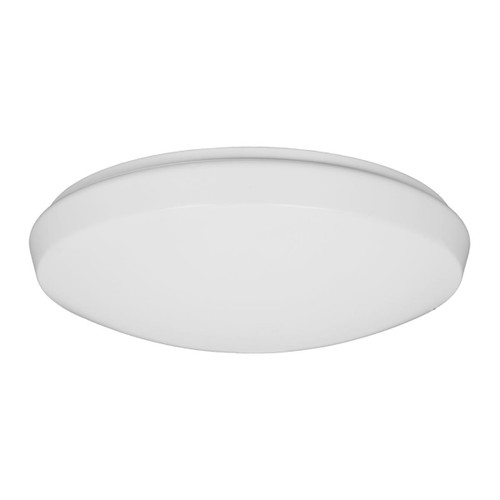Eiko Flush Mount Odyssey 13\" LED Ceiling Light, white round LED fixture with 80 CRI, dimmable, available in 22/18/15W and color temperatures 27K, 30K, 35K, 40K, 50K, suitable for 120V environments.