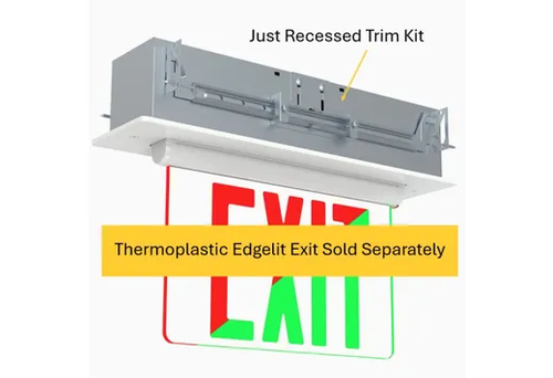 Halco Edgelit Exit Recessed Mount Trim Kit for Ceiling or Wall With Bar Hangers and Plastic Trim Plate (for use with 97137)