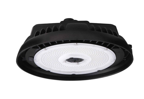 Eiko HBX3 Round High Bay Light, 200W, 5000K, Dimming, Black, industrial LED fixture for high ceiling lighting.