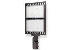 Halco SekTor Flood 300W 5000K Slipfit Knuckle Mount 120-277V, image of the industrial LED floodlight with a rectangular design and adjustable knuckle mount.