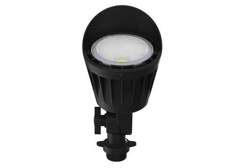 Halco Mini Bullet Flood 10W 5000K Universal Mounting Location 120-277V Black Finish, LED flood light with black finish and adjustable mounting bracket.