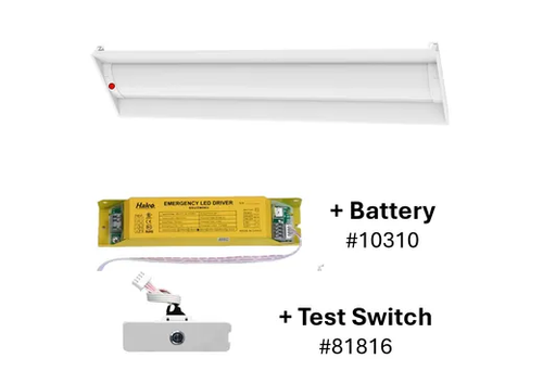 LED 1X4 Center Basket Troffer Controls Ready 3.5mm Receptacle Lumen & Color Selectable With 90 Min Emergency Battery Backup & Test Switch - 81804