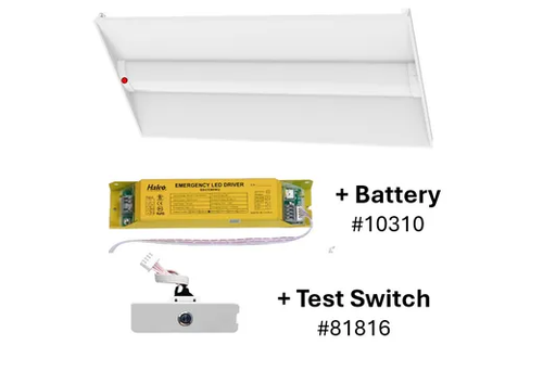 LED 2X4 Center Basket Troffer Controls Ready 3.5mm Receptacle Lumen & Color Selectable With 90 Min Emergency Battery Backup & Test Switch - 81806