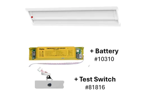 LED 1X4 Center Basket Troffer Retrofit Kit Controls Ready 3.5mm Receptacle Lumen & Color Selectable With 90 Min Emergency Battery Backup & Test Switch - 81807