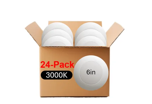 LED Surface Mount Downlight 6in 15W 1230 Lumens 3000K Color Select 120V Triac Dim 24 Pack - 83895