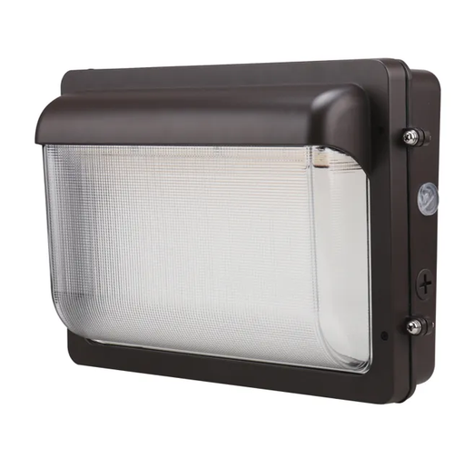 Low Profile Wall Pack Size 2-HLS,High Lumens Selectable (9,000-13,000 lumens 70W-80W-90W-100W) Color Selectable 3000K-4000K-5000K Photocell-Enable/Disable 120-277VAC Bronze - 39862