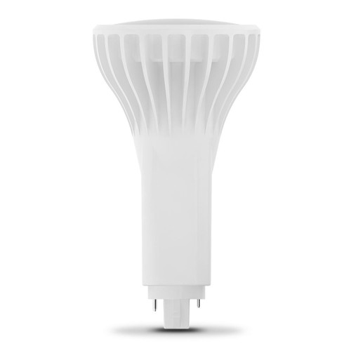 Eiko 16.5W 1900lm PLC Type B Plastic 80CRI 4000K 120-277V Vertical G24d light bulb, front view showing white plastic design with vertical fins.
