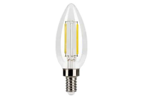Halco LED Filament Bullet B11 Bulb Candelabra (E12) Base 3000K 3.3W 300 Lumens (40W Equiv) Clear Dimmable T20 Gen-4
