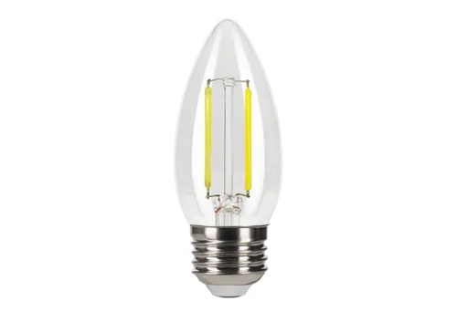 Halco LED Filament Bullet B11 Bulb Medium (E26) Base 5000K 3.3W 300 Lumens (40W Equiv) Clear Dimmable T20 Gen-4