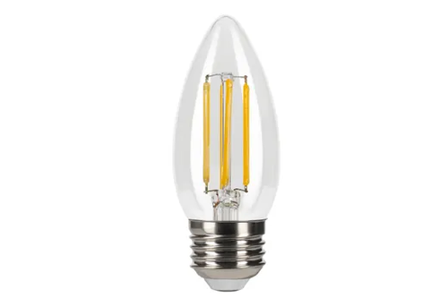 Halco LED Filament Bullet B11 Bulb Medium (E26) Base 2700K 3-Step Built In Dimming 80/300/500Lum (1.5/3/5W) (60W Equiv) Clear T20 Gen-4