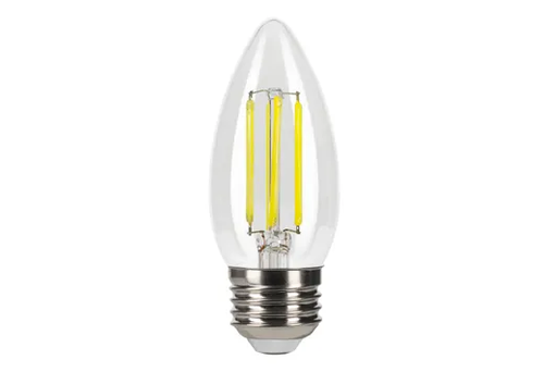 Halco LED Filament Bullet B11 Bulb Medium (E26) Base 5000K 3-Step Built In Dimming 80/300/500Lum (1.5/3/5W) (60W Equiv) Clear T20 Gen-4