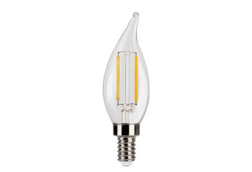 Halco LED Filament Flame Tip CA11 Bulb Candelabra (E12) Base 2700K 3.3W 300 Lumens (40W Equiv) Clear Dimmable T20 Gen-4