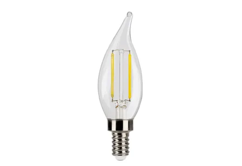 Halco LED Filament Flame Tip CA11 Bulb Candelabra (E12) Base 3000K 3.3W 300 Lumens (40W Equiv) Clear Dimmable T20 Gen-4