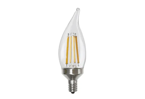Halco LED Filament Flame Tip CA11 Bulb Candelabra (E12) Base 2700K 8.8W 800 Lumens (75W Equiv) Clear Dimmable T20 Gen-4
