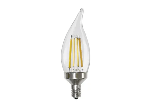 Halco LED Filament Flame Tip CA11 Bulb Candelabra (E12) Base 3000K 8.8W 800 Lumens (75W Equiv) Clear Dimmable T20 Gen-4